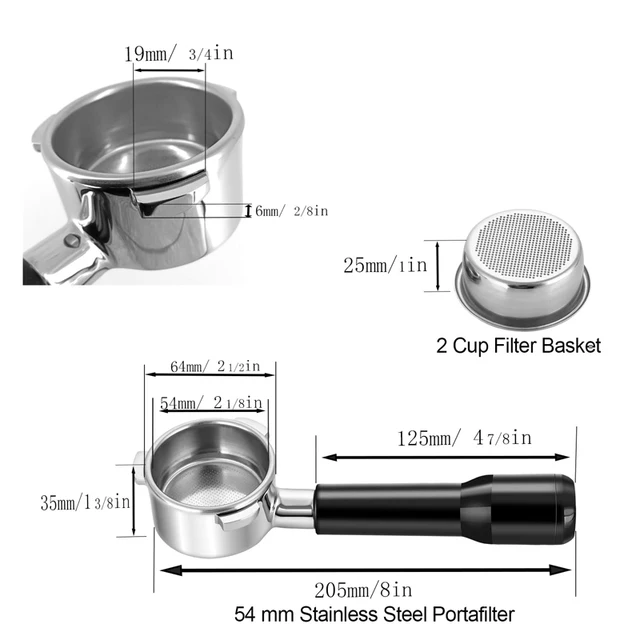 Ss Bottomless Portafilter RECAPS 54mm Bottomless Portafilter