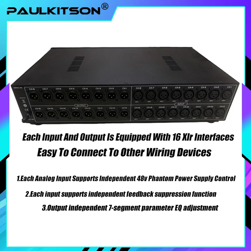 Dante Box Audio Network Transmission Box Supports 16 Analog Balanced Input And Output audio interface For Audio Equipment System
