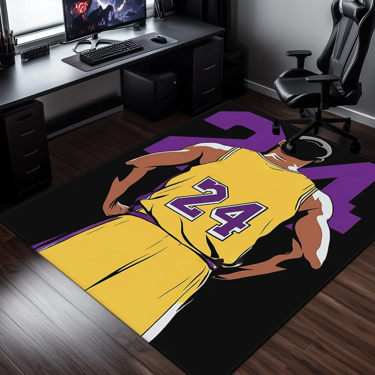 Kobe Rug Kobe Bryant 24 Jersey Crystal Velvet Rug Basketball Fan Gift Sports ...