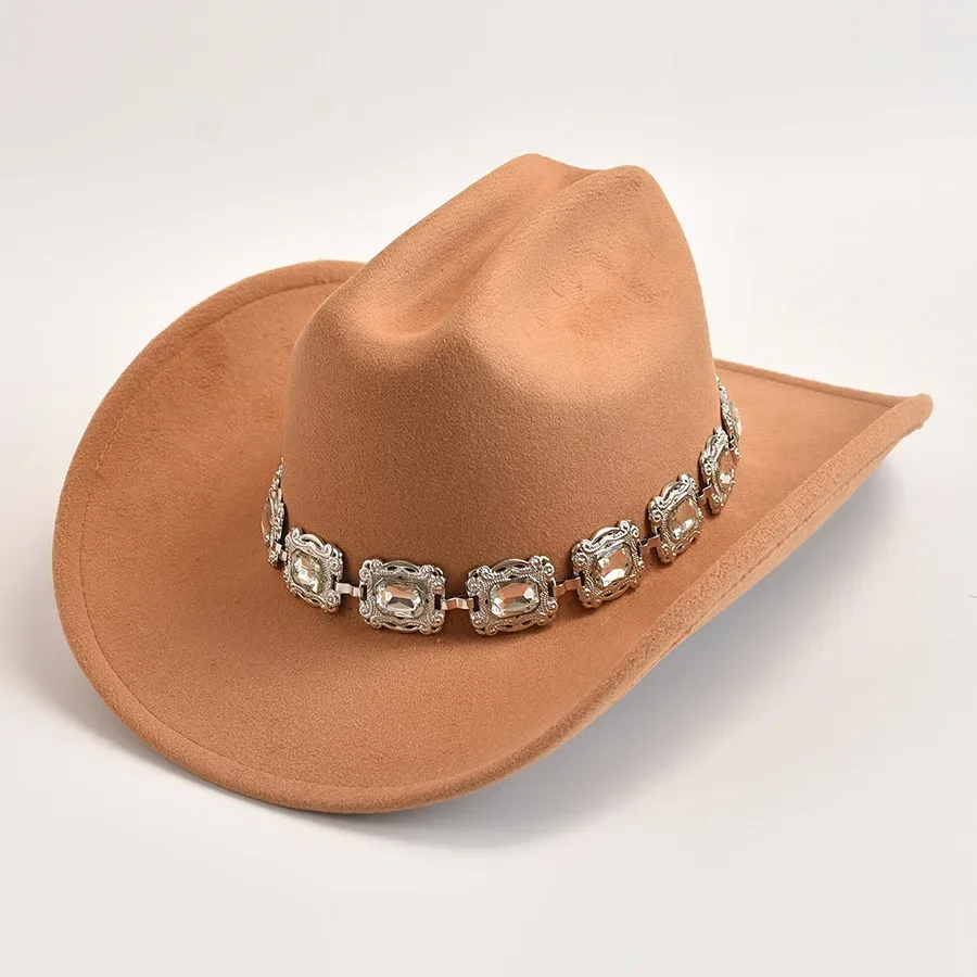 Cowboy Hats Cowgirl Hats Artificial Wool Western Vintage Roll Brim for Women