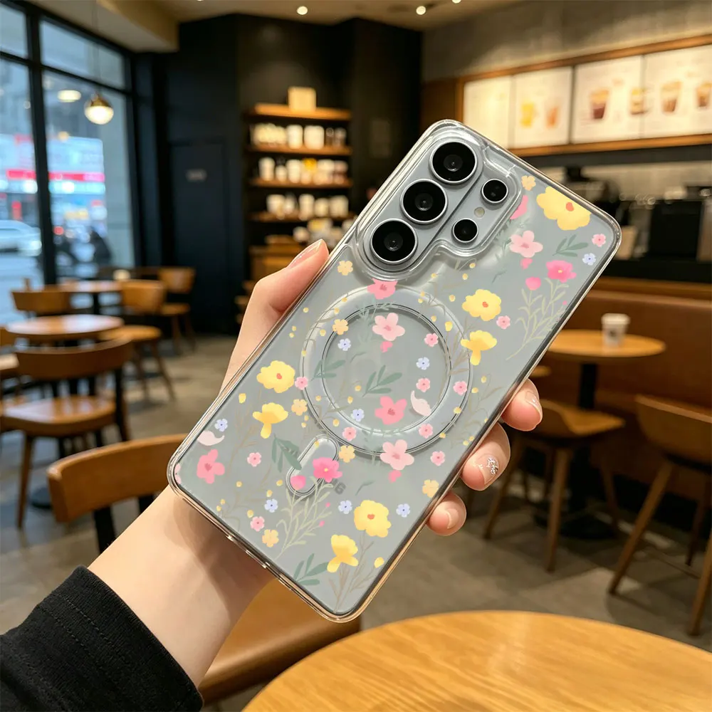 Cartoon Floral Pattern Magsafe Phone Case Cover
