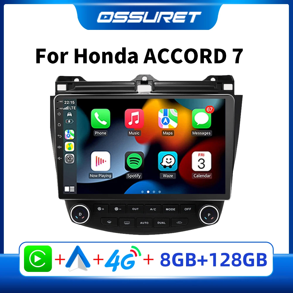 S5 OSSURET Car Android Multimedia for Honda Accord 7 CM 2003 2008 Carplay  Stereo Autoradio Player Radio Auto GPS AI Voice DSP| | - AliExpress