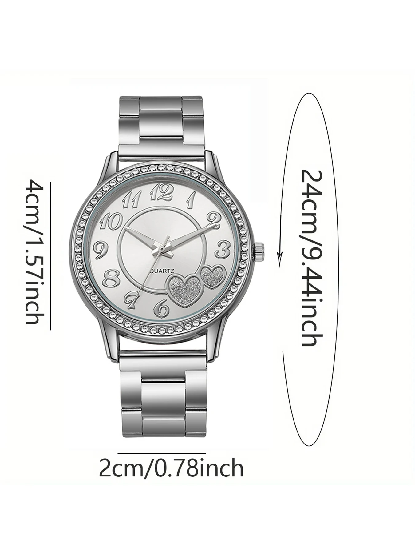2pcs/set - Fashionable, elegant and minimalist - Women's quartz watch&sparkling bracelet set, circular digital analog dial