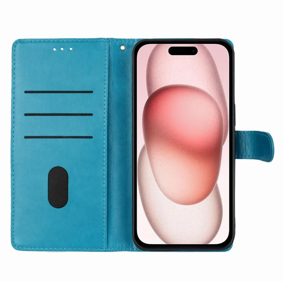 Charming Flower Butterfly Wallet Phone Case with Card Slots and Protective Cover