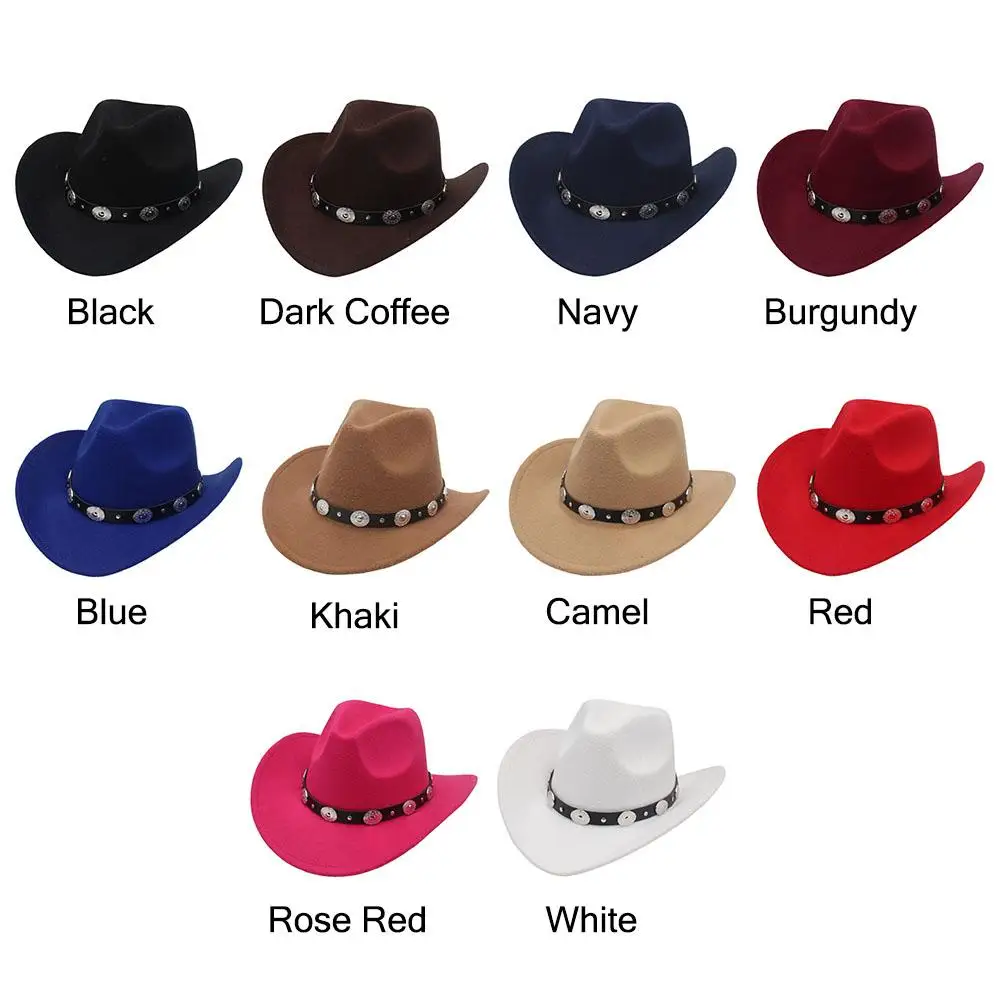 Cowboy Hats Vintage Upturned Brim Western Cowboy Hats
