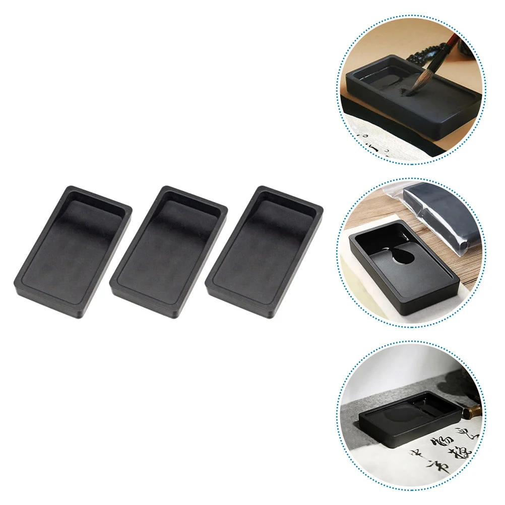 

3 Pcs Students Painting Inkslabs Calligraphy Tool Two-sided Plate Practical Drawing Writing Accessories
