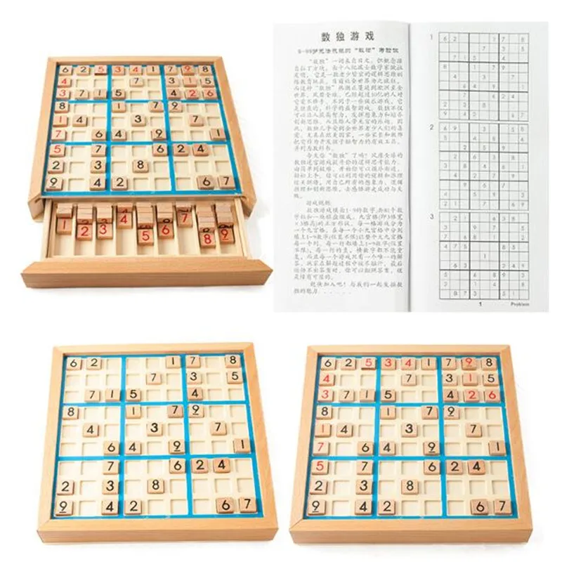 Wooden Toys Sudoku Crosswords Montessori Educational Digits Inference Logic Games Latin Square Math Puzzles Number Place Games