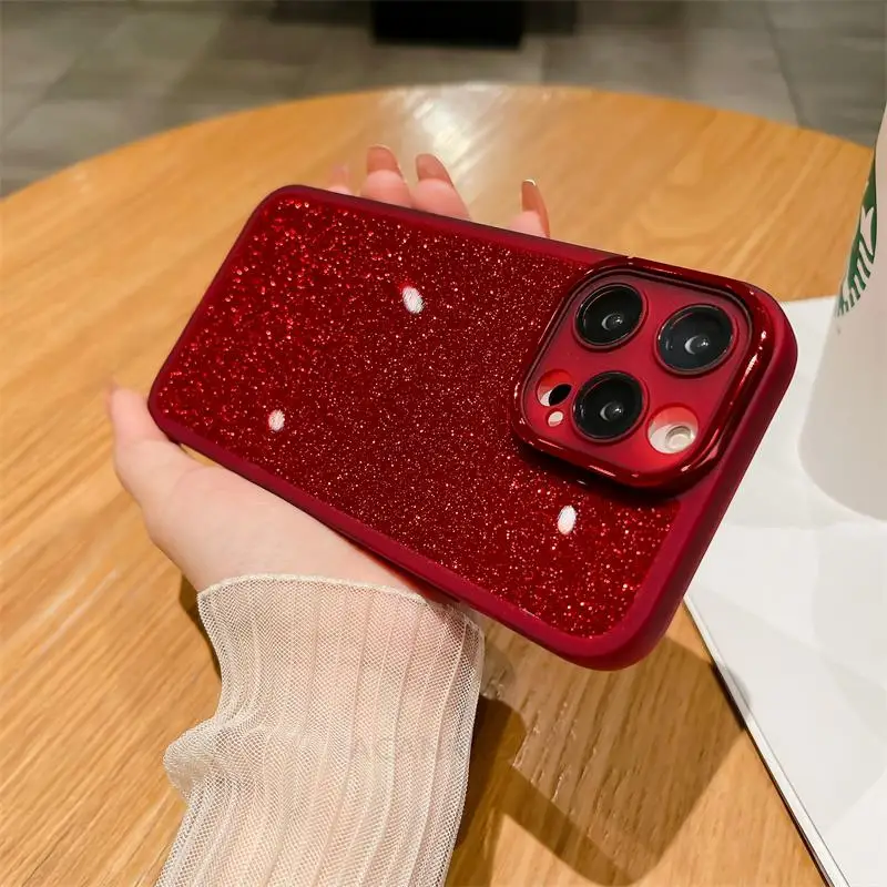 Coque de protection d'objectif à paillettes pour Samsung Galaxy A34, A21S, A20, A30, A54, A10, A10S, A12, A13, A14, 4G, 5G, A04E, A03, A23_voghion.com