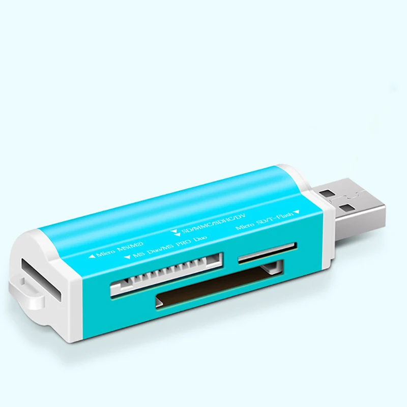 SD Card Reader 4 Slots for Micro SD SDHC TF M2 MMC MS PRO DUO All in 1 USB 2.0 Multi-function Memory Card Reader