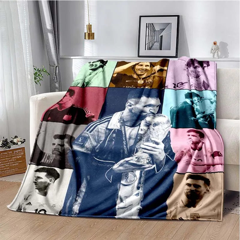 

Celebrity L-Lionel Messi Printed Blanket Adult Home Bedroom Blanket Outdoor Portable Blanket Flannel Soft and Warm Customizable