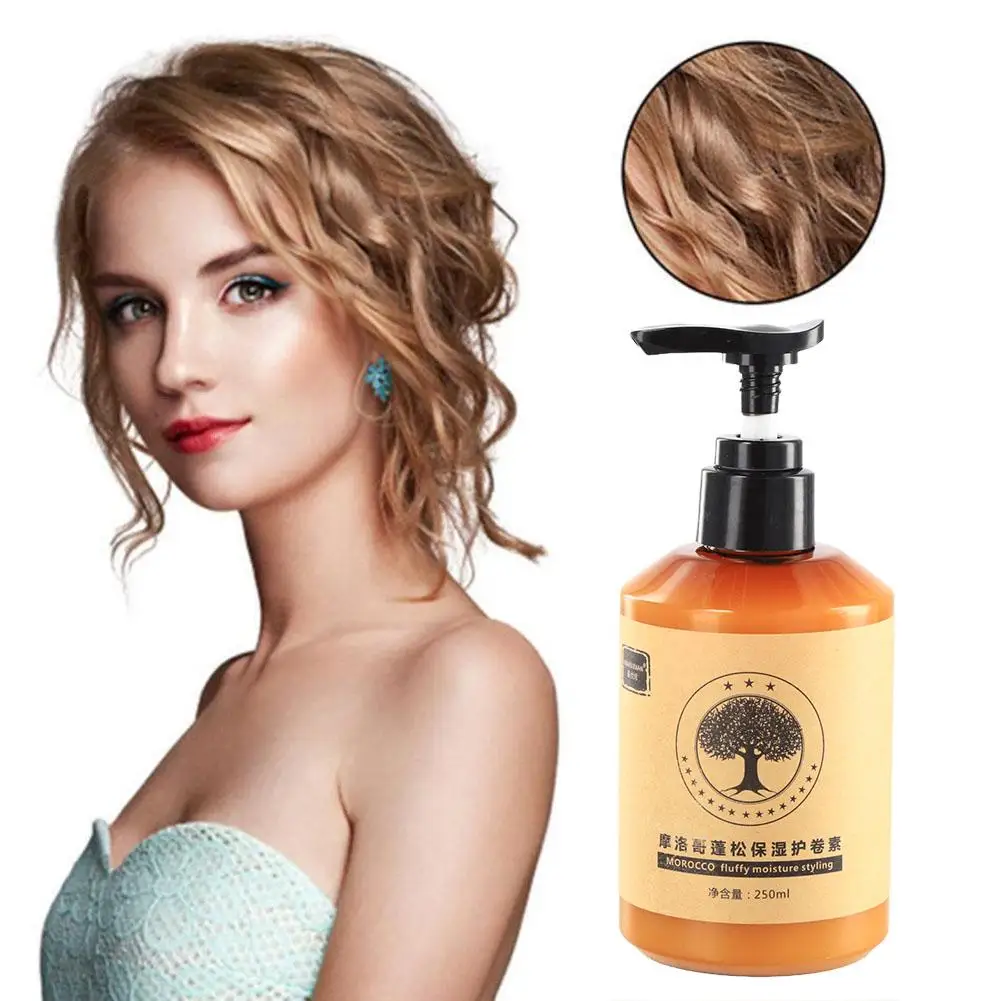 Moroccan Volume Moisturizing Elastic Styling Curly Elast Styling Cream Hair Moisturizing Lasting Hydrating Long Moroccan St N2X6