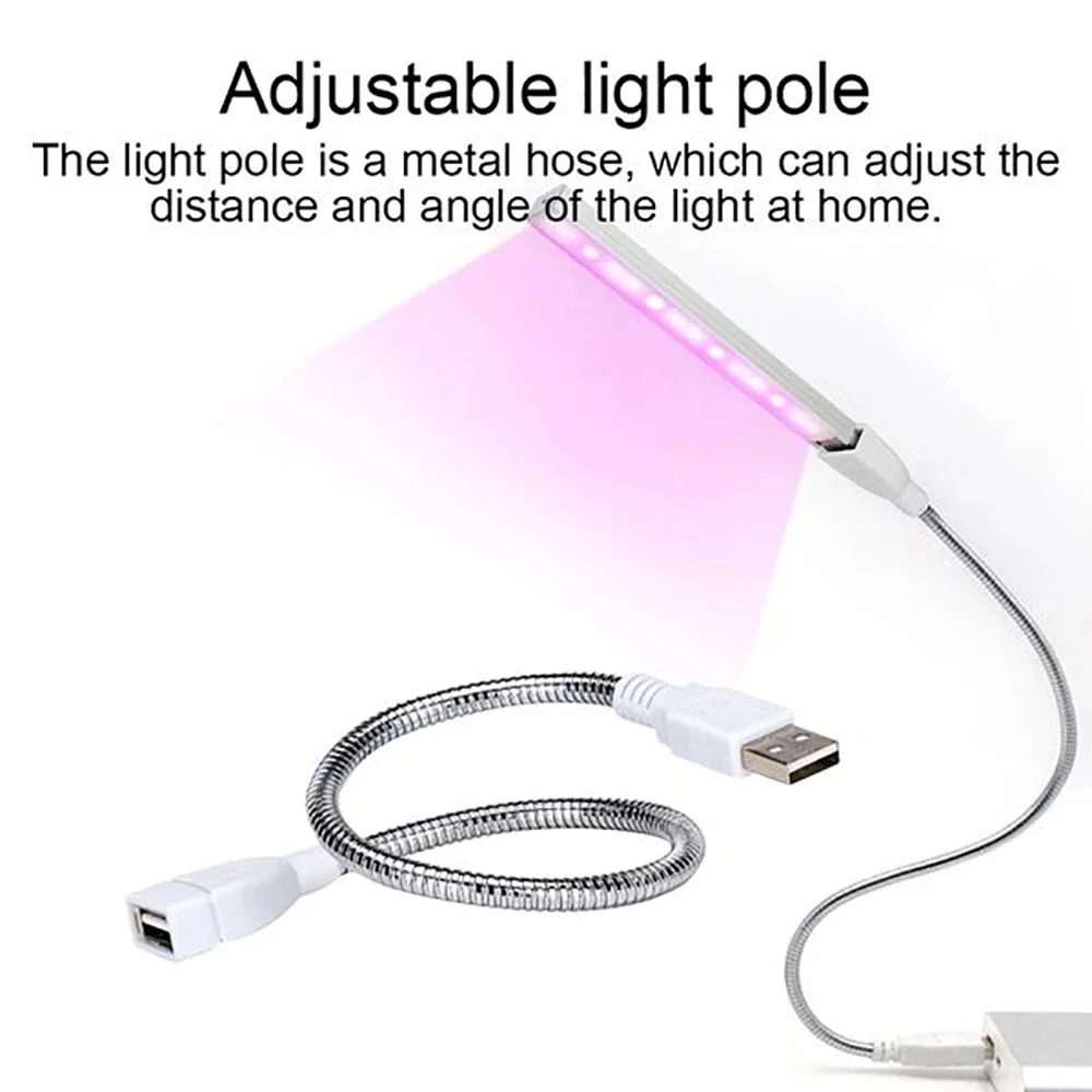 USB 5V LED Grow Light Full Spectrum Plant Lamp with Flexible Hose Indoor Greenhouse Phyto Lamp Flower Seedling Hydroponic Light