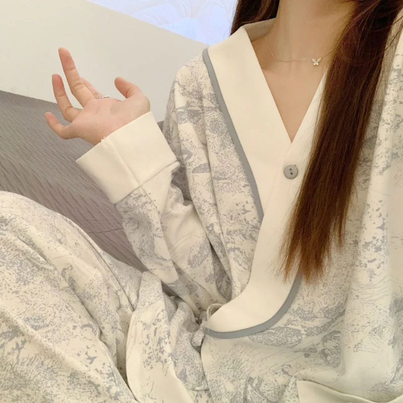Summer Thin Cotton Maternity Wear Postpartum Nursing Pajamas Pregnant Women's Home Wear Pregnancy Period Set cotton pajama set,maternity nightgown set,summer home clothes set,pregnant women dress