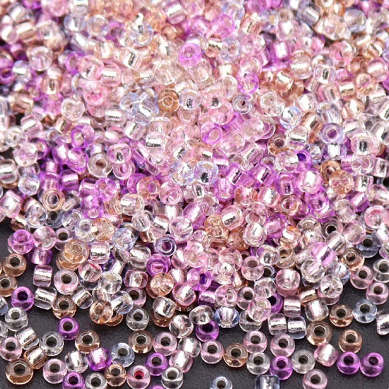 1.5mm 2mm 3mm 4mm 30 Colors Transparent Cezch Silver Line Glass Beads 15/0 12/0 Spacer Seed Beads for Jewelry Making DIY Sewing glass beads