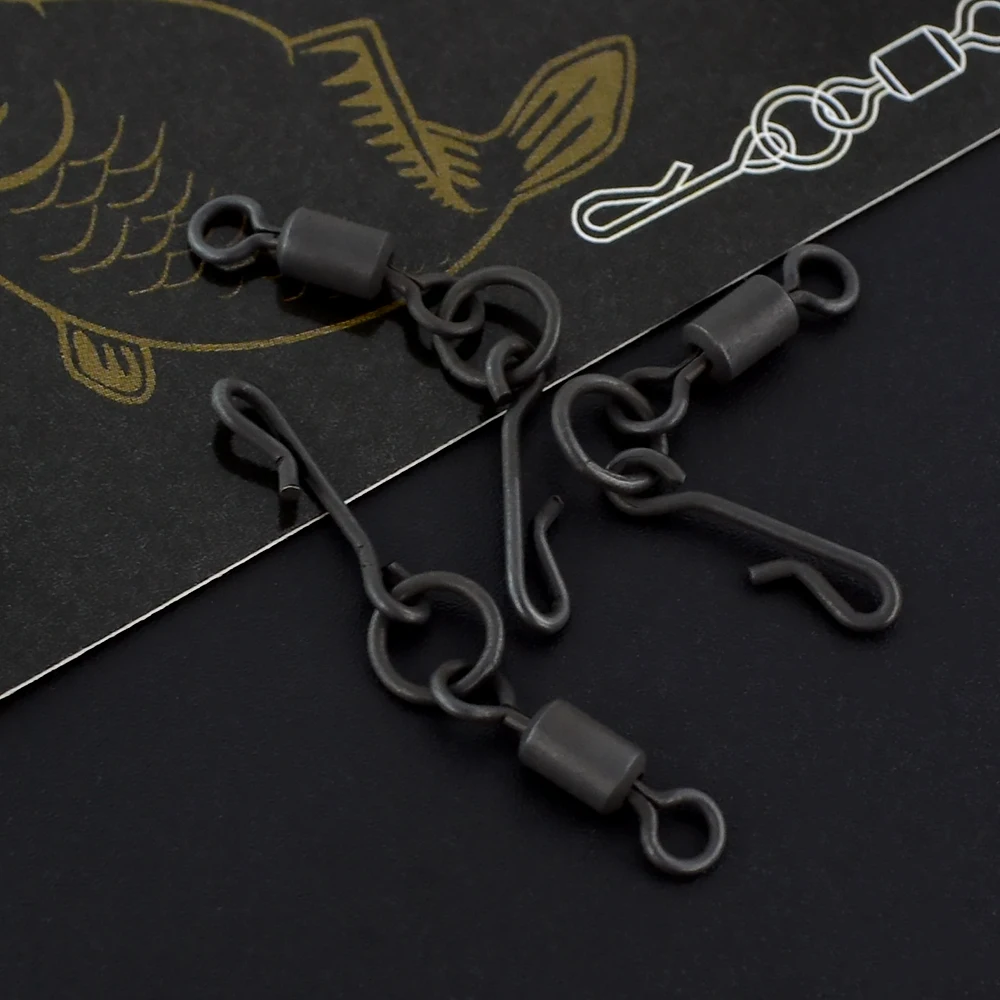 20 stücke Karpfen Angeln Swivel mit Schnell Ändern Snap, Angeln Rigs für Karpfen Angeln Zubehör AG140 – Detail 5