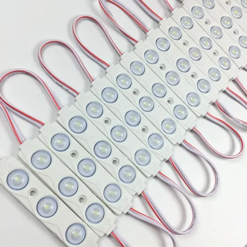 10pcs/lot NEW 2835 3LED injection led module 12V lens Waterproof IP65 160 degree 1.5W white LED sign shop banner brighter led modules,led module