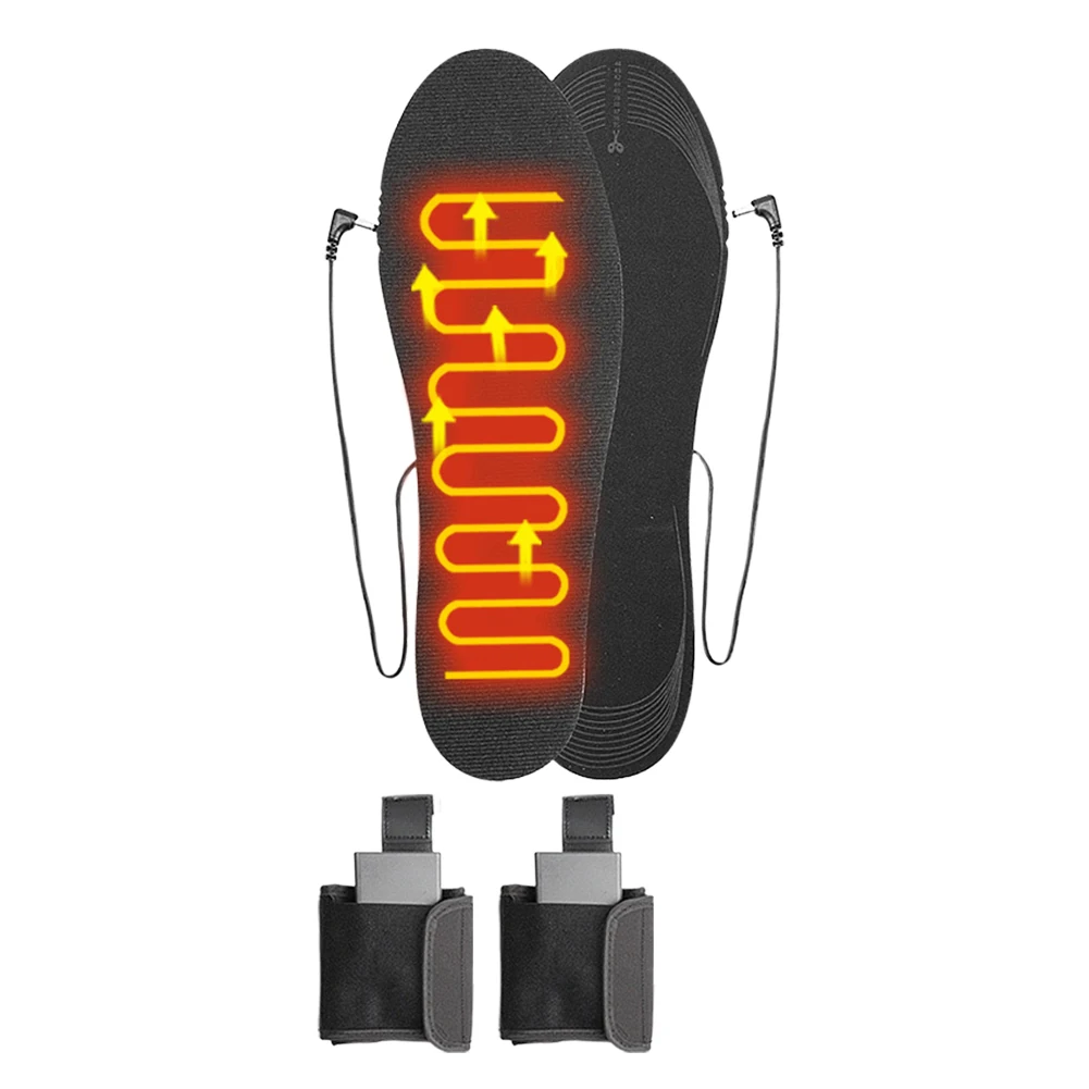 Electric Heated Insoles with Battery Box Winter Heating Insoles Reusable Outdoor Thermal for Outdoor Sports Foot Warming