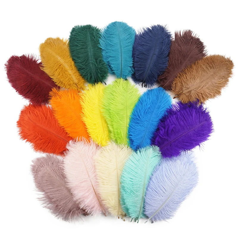 Craft Feathers 10Pcs Colorful Ostrich Feather Handicraft Accessories Dream Catcher Decoration Jewelry Creation Natural Plume Table Centerpieces