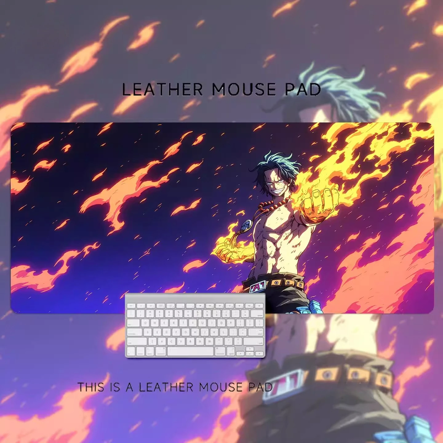 가죽 마우스 패드 원피스 루피 로로노아 조로 대형 2차원 애니메이션 컴퓨터 책상 미끄럼 방지 및 먼지 방지 패드