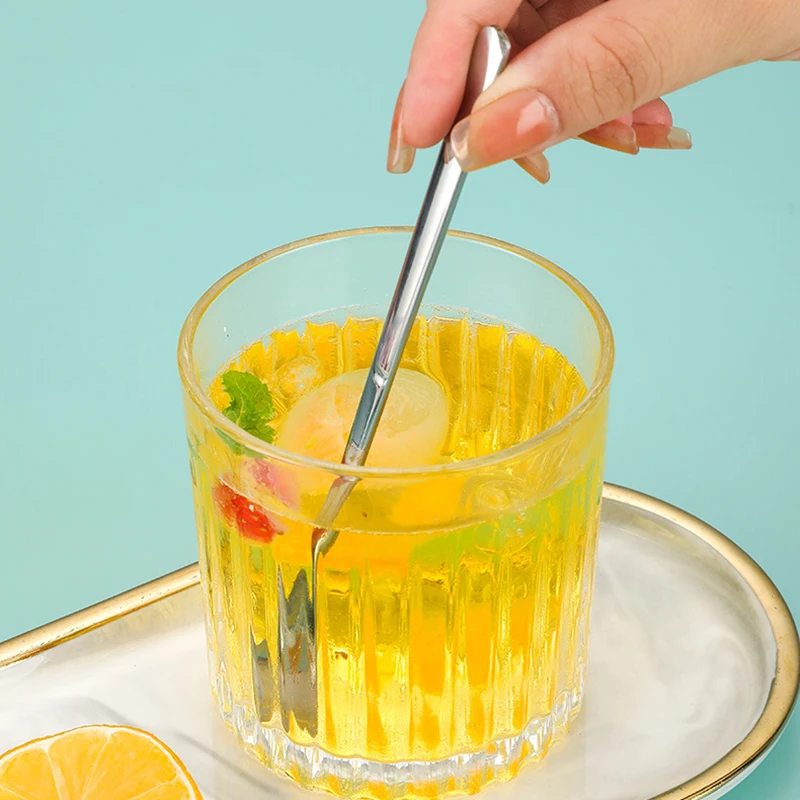 Stainless Steel Coffee Spoon Ice Cream Dessert Tea Stirring Spoon For Picnic Kitchen Accessories Bar Tools Long Handle Spoon