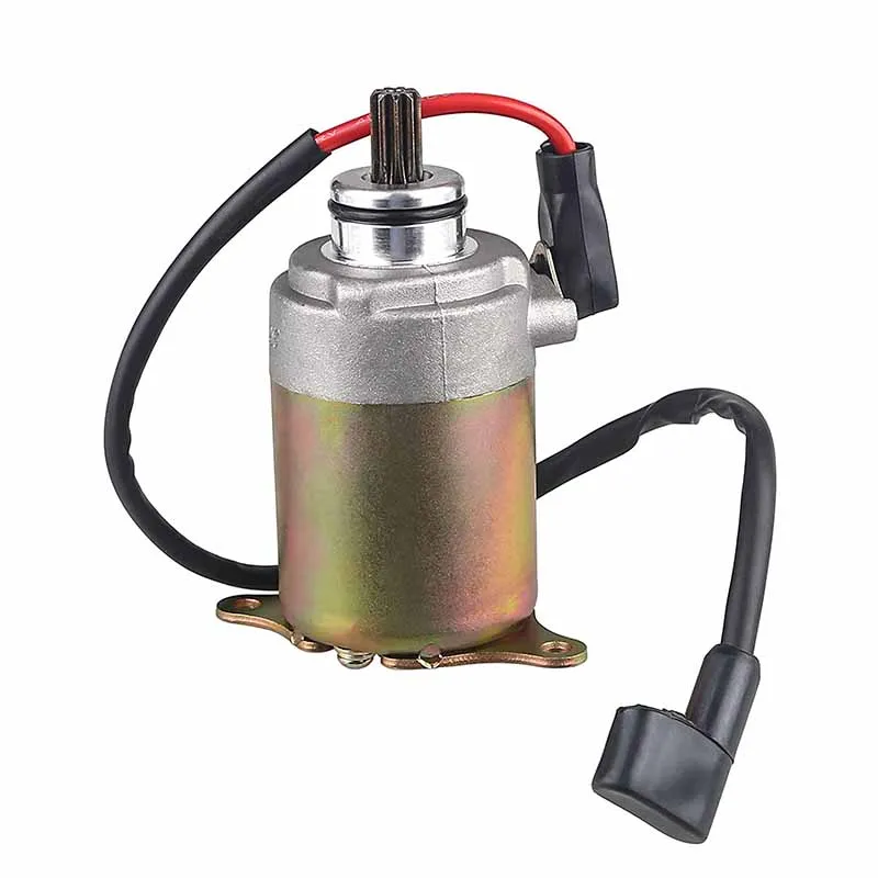 Starter Motor Set Engine Pull Starter GY6 125cc 150cc Starter Motor with Wire Cable Compatible Go Karts ATV Scooter Moped Dune Buggys Quad 4 Wheelers