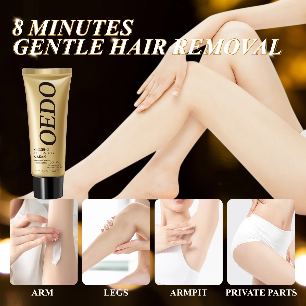 Ginseng Body Hair Removal Cream for Men and Women Hand Leg Hair Loss Depilatory Cream Removal Armpit Hair Care Depilatory Cream 4