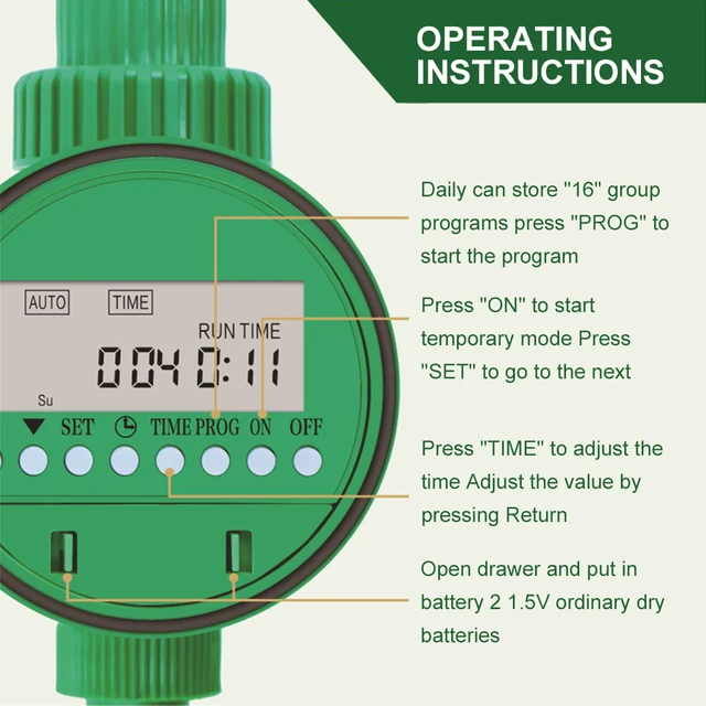 Digital Garden Watering Timer Electronic Automatic Irrigation Controller Intelligence LCD Display Valve Watering Control Device 6