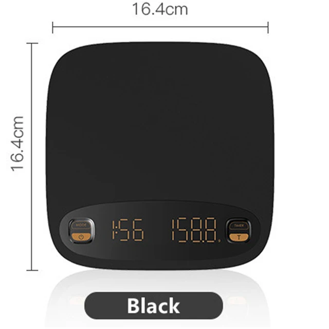 Konyhai Skála Újratölthető Csepegtető Kávé 2Kg/0,1 G Nagy Pontosságú Gramm Vízbiztos Lcd Digitális Méretű Fekete Sütés - Image 4