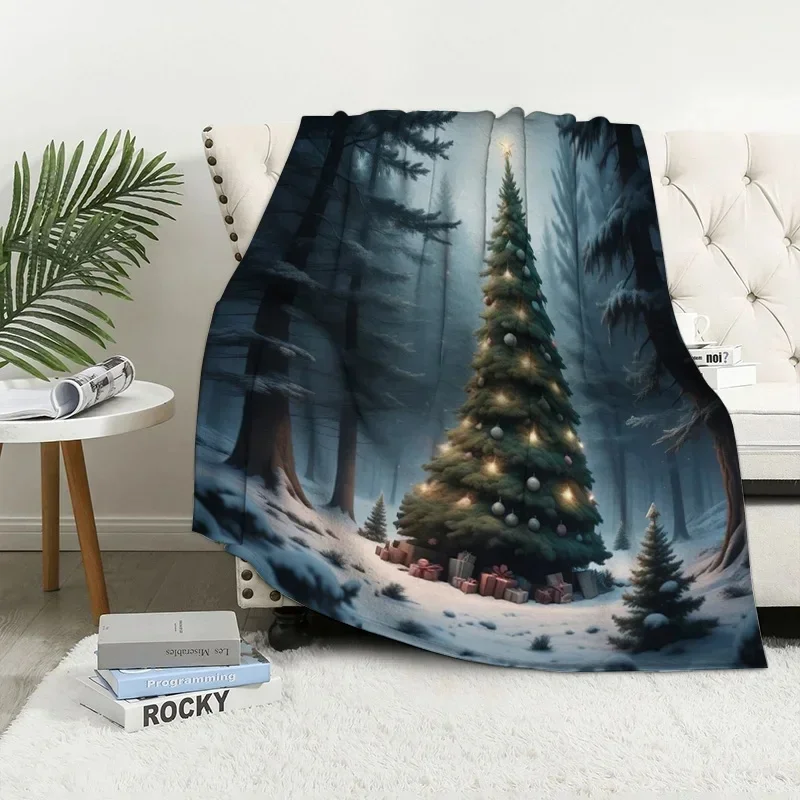 Christmas tree blanket Throw Sofa blanket Bedspread bed fluffy soft blankets decor Plaid Modern simple Merry Christmas winter