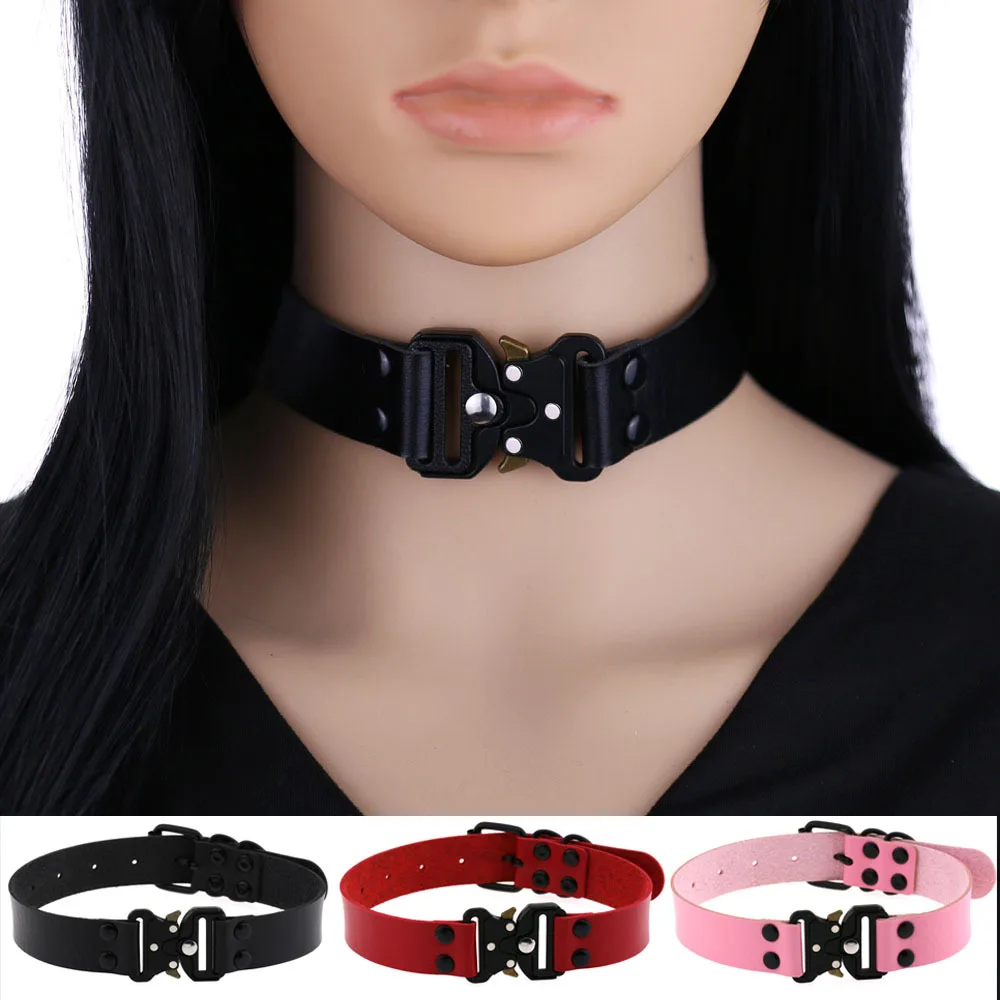 New Clavicle Necktie Choker Necklace PU Leather Spike Neck Buckle Collar Men  Necklaces Women Gothic Harajuku Jewelry Gift - AliExpress