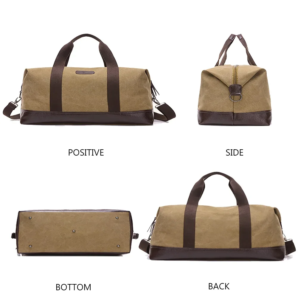 MARKROYAL High Capacity Canvas Travel Bags Men Outdoor Luggage Bag One Shoulder Portable Diagonal Package Weekend