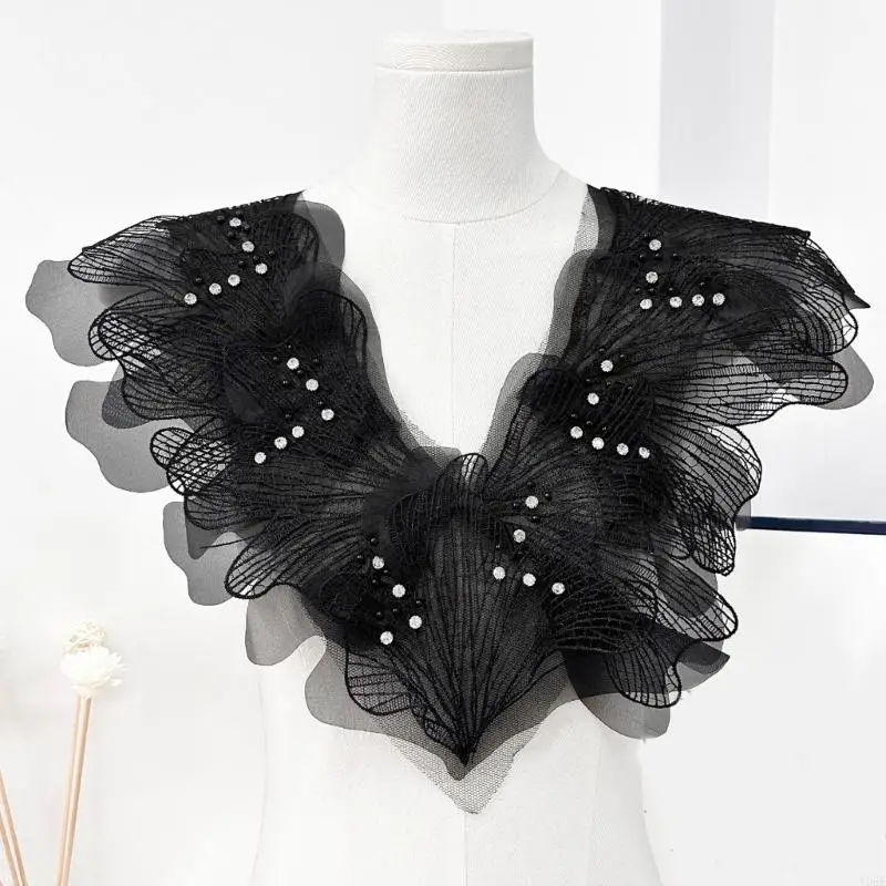 Perlen Applikationen Flecken Spitzenblume Applikat Sticke für Kleid y08e – Detail 9
