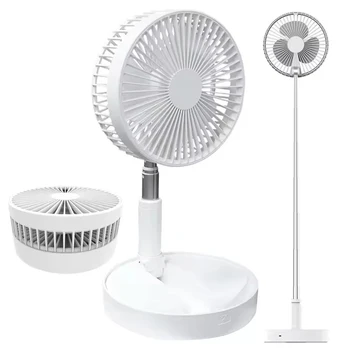 Ventilateur Portable Rechargeable, Mini sol télescopique pliant, ventilateur d'été à faible bruit, refroidissement pour la maison, la chambre à coucher, le bureau 1