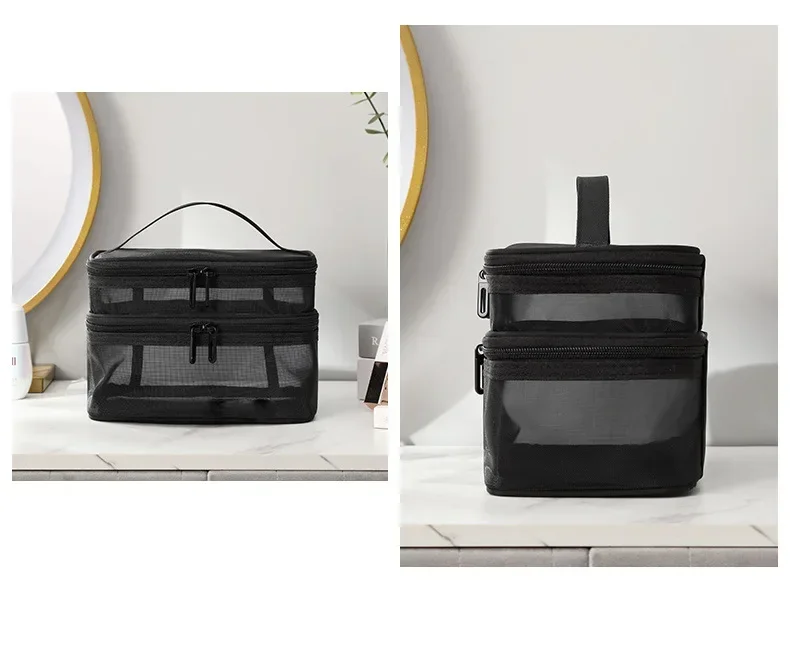 Women's Transparent Mesh Ideal for Cosmetics Makeup and Toiletries Kit for Travel Sales Success Make Up Organizer Bag