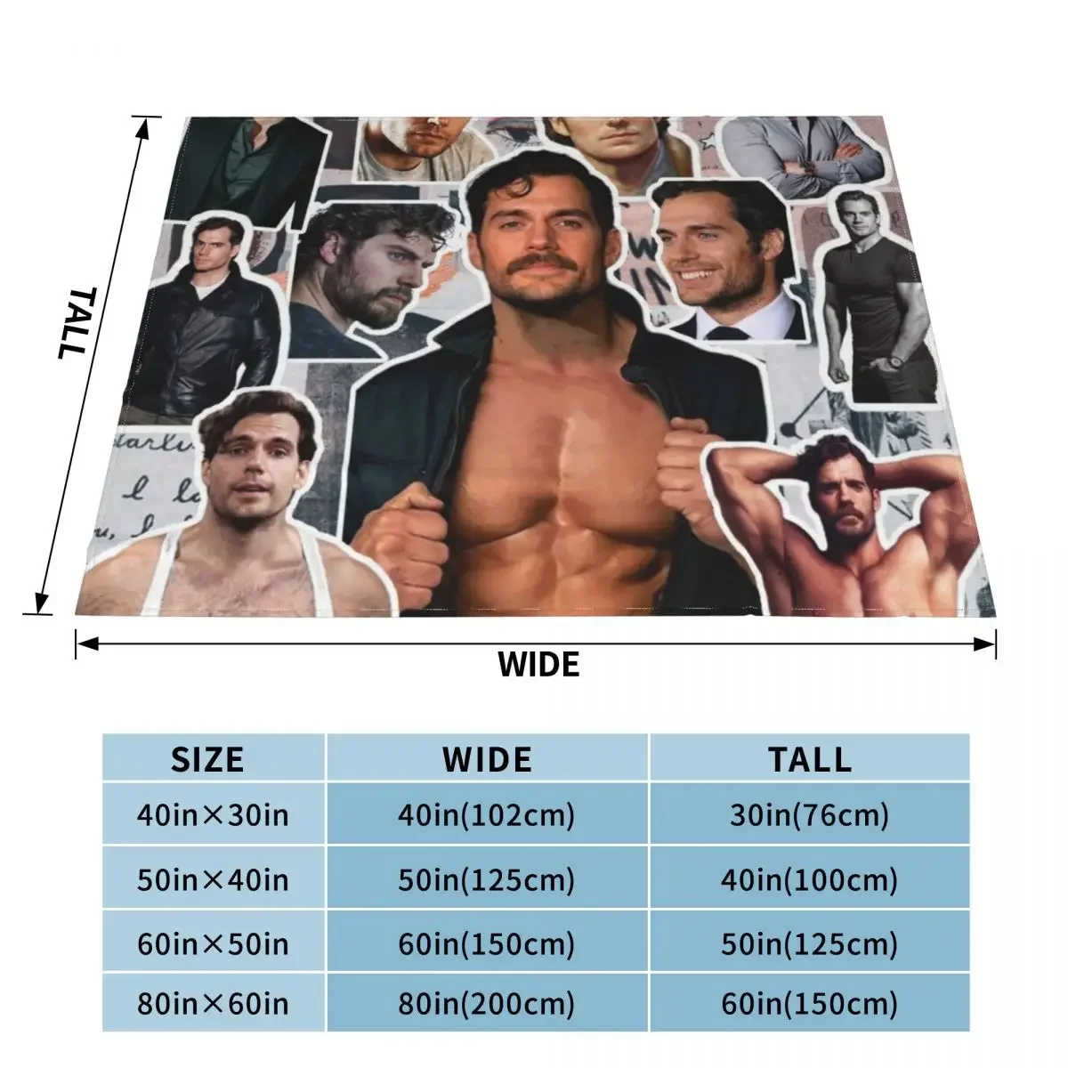 henry cavill photo collage Throw Blanket Soft Plaid halloween blanket 2