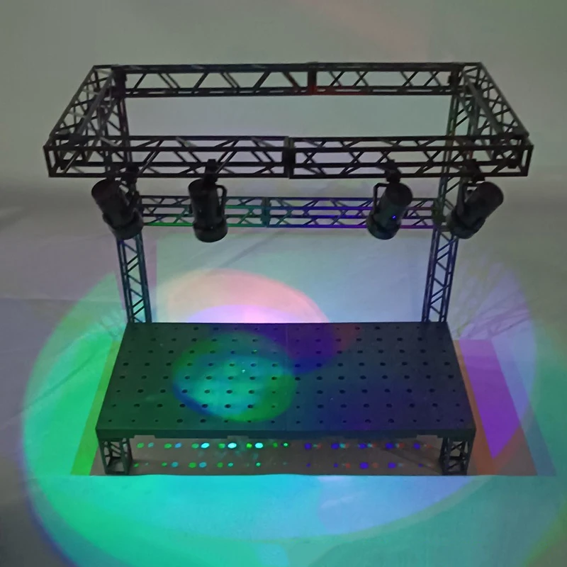 취미 시스템 베이스 범용 격납고 차고 디스플레이 무대, 다채로운 프로젝션 램프, 액션 피규어 조립 장면