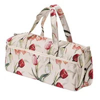 Floral Pattern Sweater Organizer Bag Woven Fabric Dustproof Large Capacity Crafts Knitting Clothes Storage Bags  For Closet 1