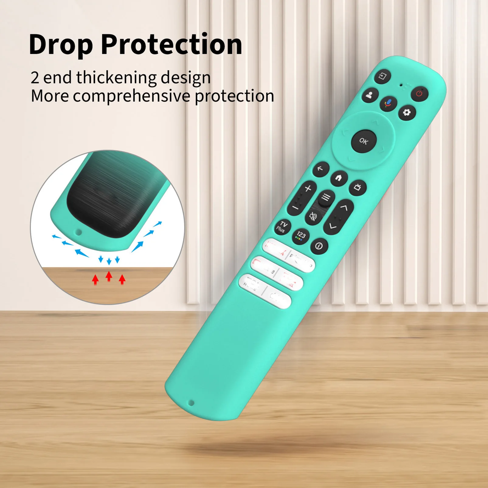 1PC Silicone Remote Controller Cases Protective Covers For TCL Smart TV Shockproof Remote Control Sleeve With Hanging Rope