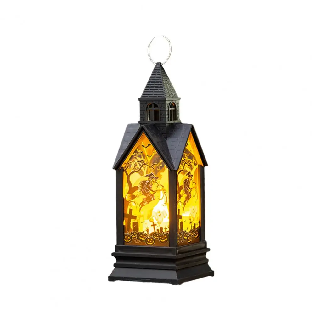 

Halloween LED Ghost Handheld Pumpkin Lantern Spooky Atmosphere with Hanging Ring Vintage Style Night Light