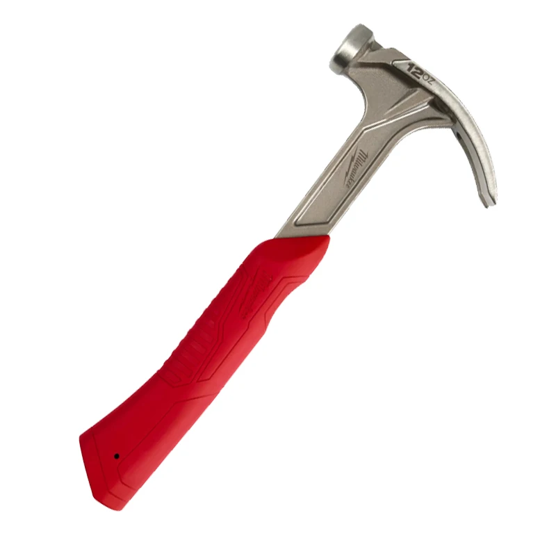 Milwaukee 48-22-9019 Finish Hammer 12oz Smooth Face Hybrid Claw Shock Absorbing Handle High Impact Force Tool Hammer 3