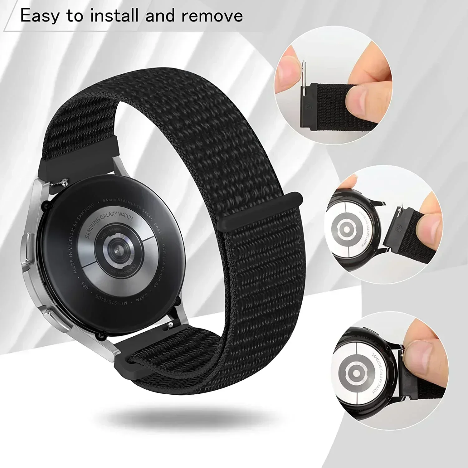 Colorful Nylon Loop 22mm Sport Bracelet Strap Watchband