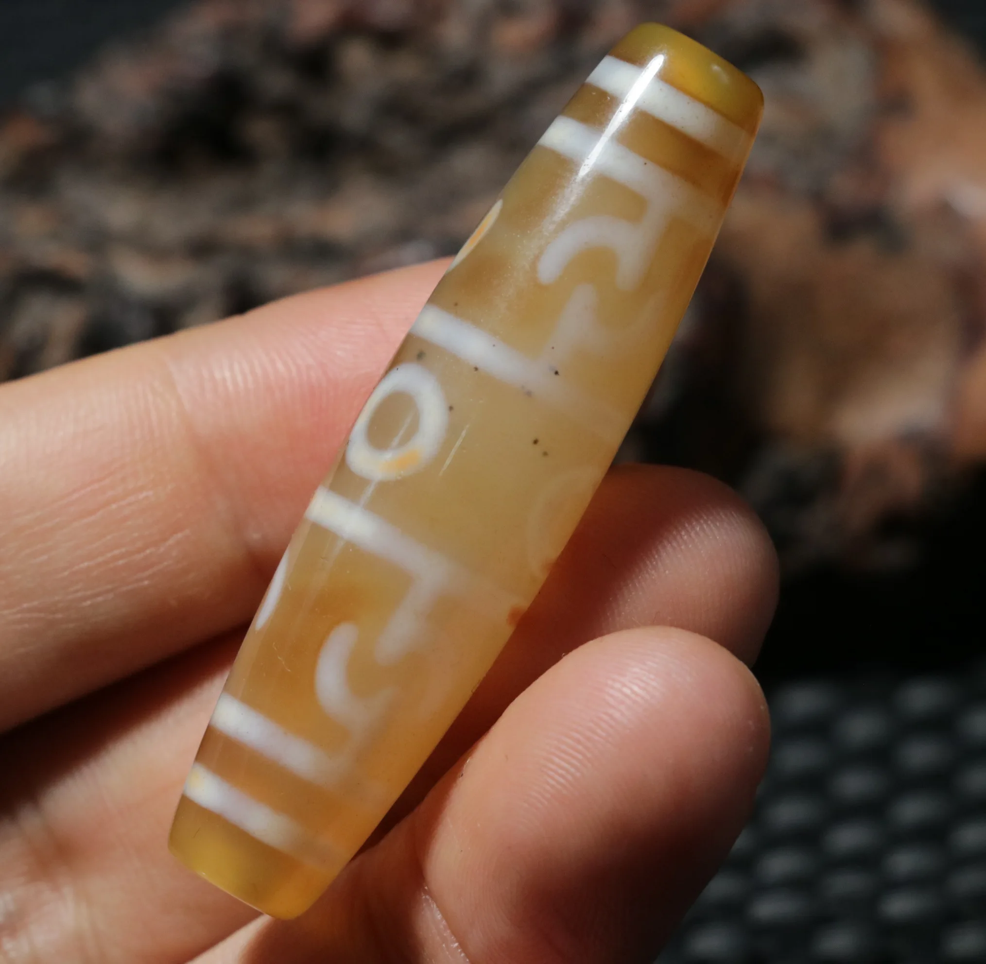 Unique Magic Power Energy Tibetan Old Agate Lotus Master 3 Eyed Lianshifaqi Dzi Bead Pendantamulet Talisman Rt Muslimah