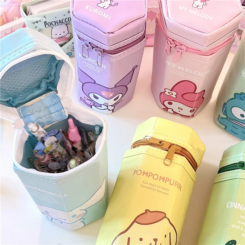 JapaneseSanrio Pencil Case Student Kuromi Storage Box Large Capacity Pen Holder Cinnamoroll Cute Pencil Case My Melody Organizer