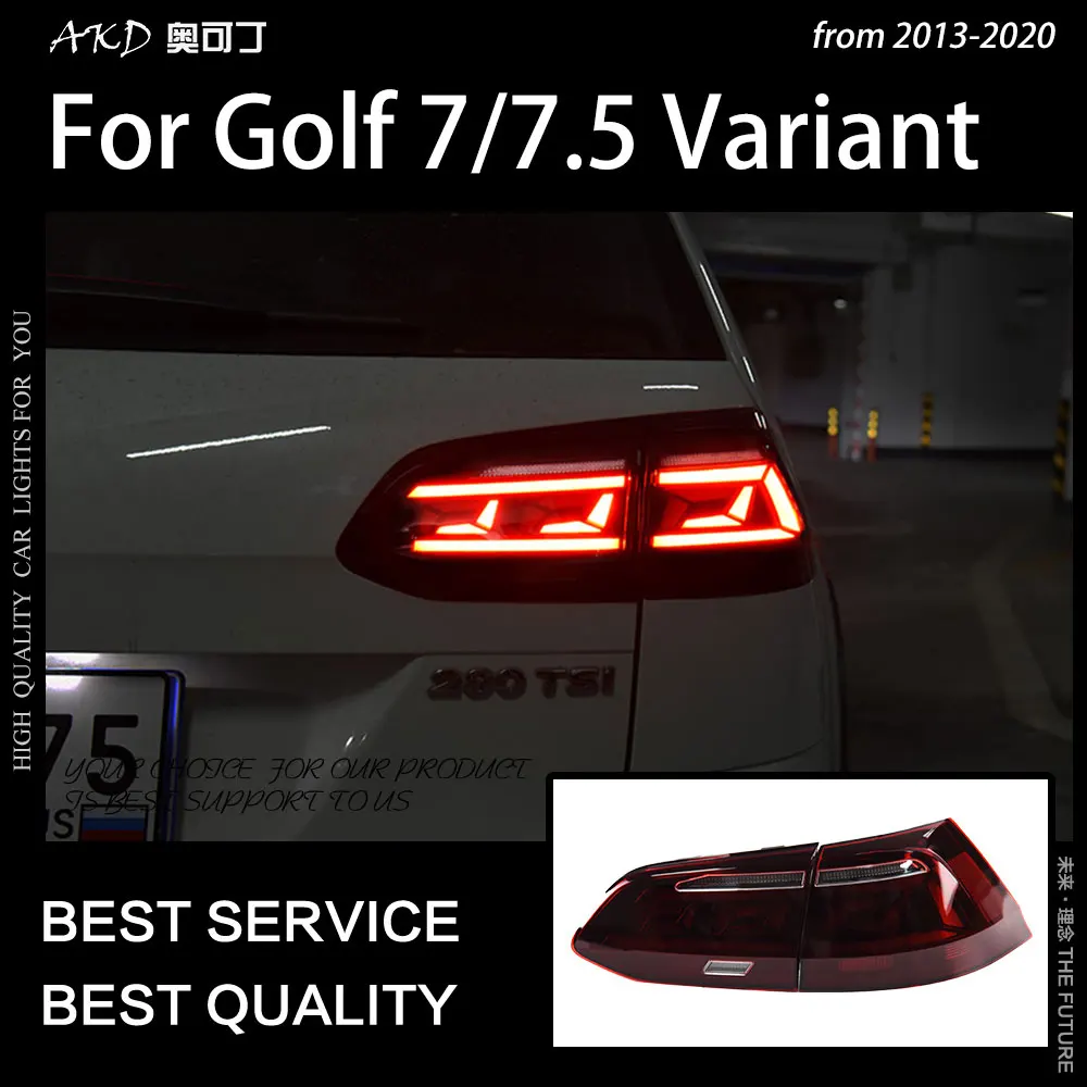 

AKD Car Accessories Tail Lamp for Golf 7 Variant Tail Lights 2013-2020 Golf 7.5 Sports Wagen LED Tail Light Golf Alltrack DRL