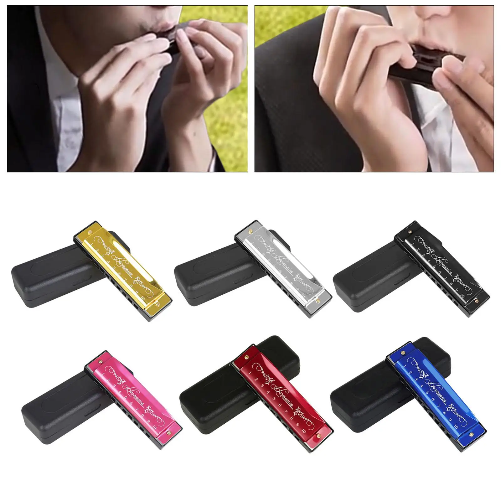 Harmonica Mouth Organ Practical Party Favors Instrument C Key 10 Holes 20 Tunes
