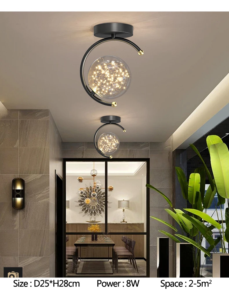Lustres de Teto para Casa Lustre Moderno Nordic Luminária Turn on Off Branco Preto Corredor Lâmpada Led Ceil 14 Computers & Electronics