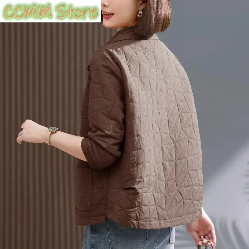 New Cotton Coat Middle-Aged Mother Female Autumn And Winter Spring Autumn Casual Short Coat Korean Version Of Jacket Black
