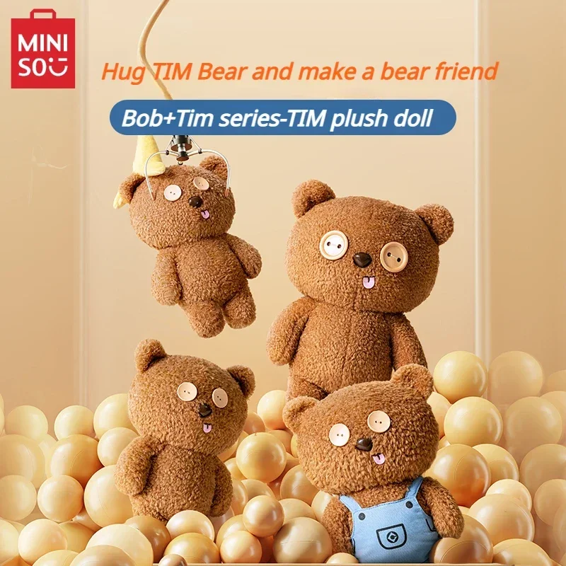 

Miniso Bob + tim серия стоячие Куклы Миньоны Плюшевые Детские игрушки кавайные анимационные периферийные подушки