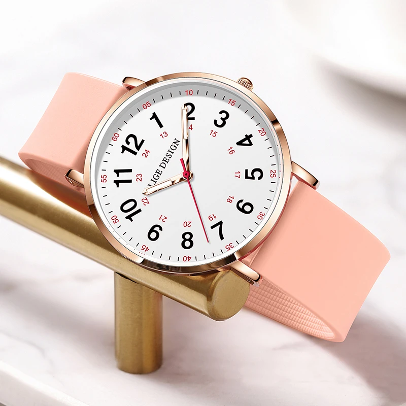 2025 New LIGE Creative Women Watch Fashion Silicone Quartz Watches For Women Sport Waterproof Women's Bracelet Watch Reloj Mujer