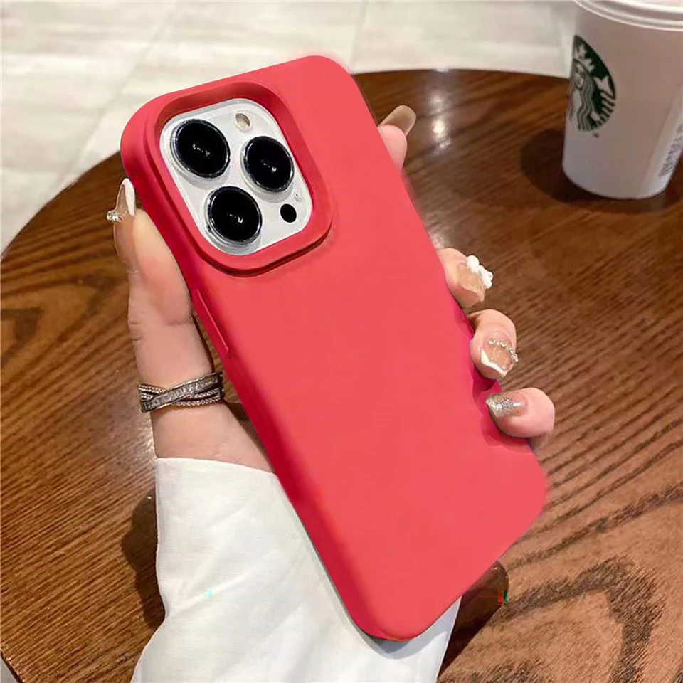 thumbnail image 1 of Original Liquid Silicone Case For iPhone 15 14 13 12 11 Pro Max Shockproof Soft Back Cover For 14 15 Plus Cute Cases Accessories, 1 of 5